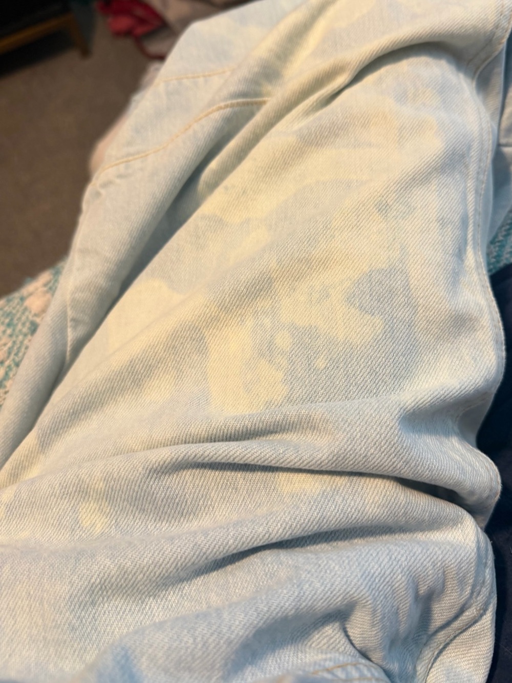 Womens Faded & (Acid Washed) Light Blue Barrel Jeans - Picture 7 of 8
